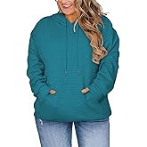 DOLNINE Plus Size Hoodies for Women Casual Long Sleeve Sweatshirts Drawstring Pullover Tops with Pocket