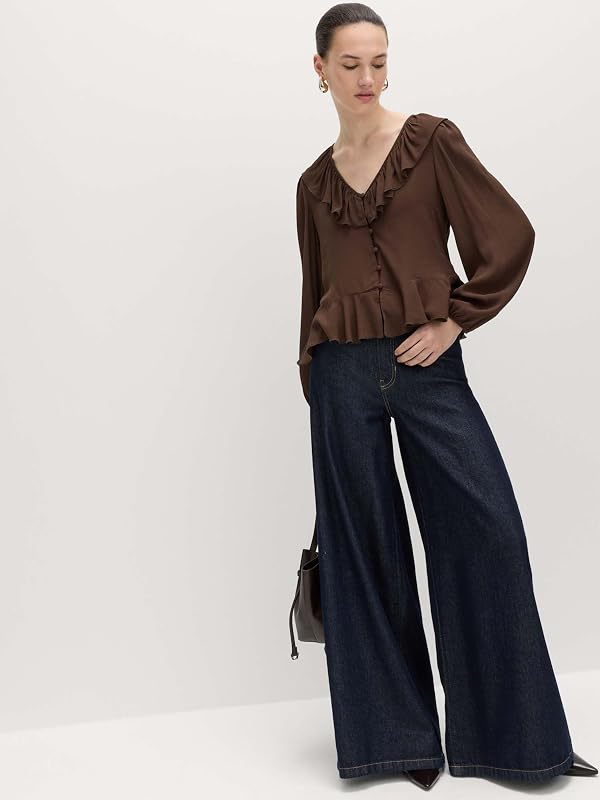 Blusa con Volantes a la Cintura UK 12 (EU 40)