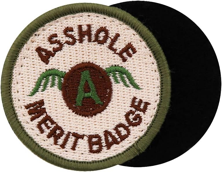 Mixed Media - Asshole Merit Badge Embroidered Hook and Loop Patch