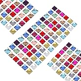 AHANDMAKER 180Pcs 12 Colors Flat Back Square Acrylic Rhinestones 12mm Tiny Face Gems Body Jewels Card Making Embellishments Faceted Glass Rhinestone Cabochons for Nail Art Craft Jewelry Making