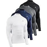 NELEUS 4 Pack Men's Workout Long Sleeve Shirts Compression Dry Fit Muscle Tops