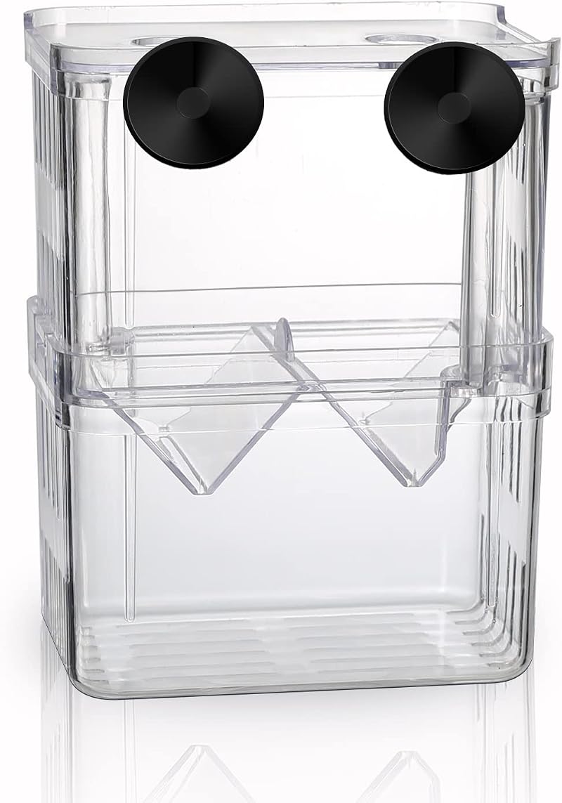 boxtech Aquarium Hatchery Breeding Box Aquarium Isolator 7.9x6.9x10.8 cm White