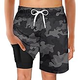 swimsobo Boys Swim Trunks for 5-18 Years Compression Liner Swimsuit Shorts Swimwear Boxer Bathing Suit