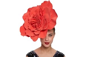 YURAOER Large Flower Fascinators for Women Tea Party Fancy Flower Hats Headwears for Girls Women Statement Accessories