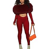 Vakkest Womens Sexy Romper Off Shoulder Faux Fur Neckline Hollow Out One Piece Bodycon Jumpsuits Party Clubwear Outfits