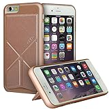 Akiko Stand iPhone 6 6s Case [Origami Series] Ultimate Protection Scratch Proof Soft Interior Leather HardCase with [Foldable 2-Way Stand Feature] for iPhone 6 6s - Retail Packaging - Rose Gold