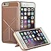 Akiko Stand iPhone 6 6s Case [Origami Series] Ultimate Protection Scratch Proof Soft Interior Leather HardCase with [Foldable 2-Way Stand Feature] for iPhone 6 6s - Retail Packaging - Rose Gold