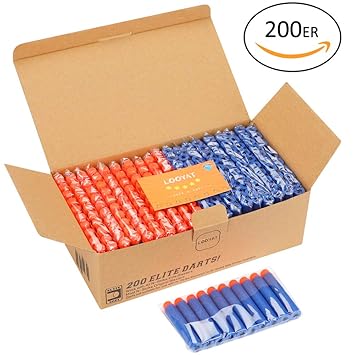 Looyat 200er Nerf Pfeile für N-Strike Elite Series Blasters Kinder Spielzeug Nerf Darts (Blau)