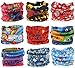 KINGREE 9PCS Magic Scarf Elastic Seamless Bandana UV Resistence Sport Headwear (Childhood)