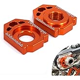 JFG RACING Dirt Bike Rear Axle Block for 150SX 350EXC-F 85SX 250SX-F 450SMR | CNC aluminum,chain tensioner adjuster,for 250EXC-F 250XC 300XC 250XCF-W 250XC-F 450SX-F 450EXC-F,chain protection,orange