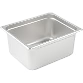 Winco Anti-Jamming Steam Pan, Half-Size x 6-Inch, Standard Weight,Stainless Steel,Medium