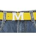 maikun Womens Yellow Belts, Removable Letter M Buckle PU Leather Belt 1.18
