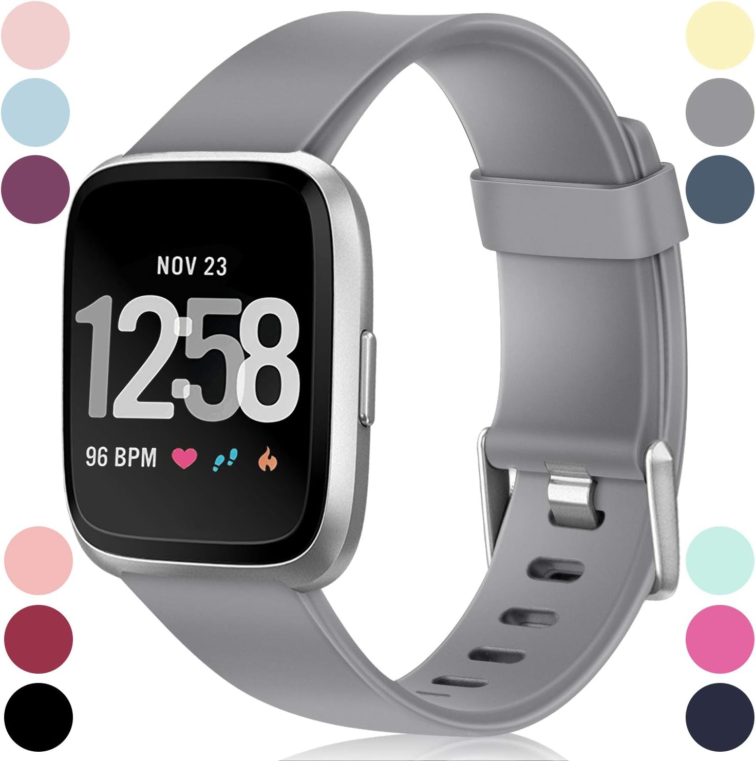 HUMENN Compatible for Fitbit Versa Strap/Fitbit Versa 2 Strap, Classic Adjustable Replacement Sport Wristband for Fitbit Versa/Versa 2/Versa Lite Smartwatch Large Small