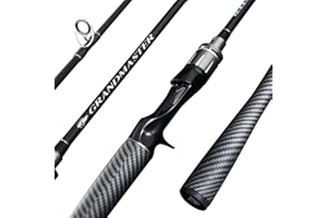 SEASIR Grandmaster Fishing Rod, Ultralight Spinning Rod Bait Casting Rod, Medium Baitcaster Rod, 2-Piece, Fuji O, Fast Action, Carbon Fiber, Fishing Pole for Saltwater Freshwater Trout Bass Catfish