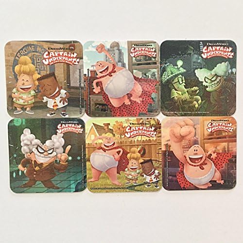 Captain Underpants Refrigerator Magnets, 6 Fridge Party Favors Birthday Gift Bag