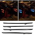 CHUANGHUI Car Interior Door LED Lighting Ambient Light Trim Strip Accessories for BMW 3 Series F30 F31 320i 328i 330i 335i 340i Door Two-Color Atmosphere Lamp Replacement Cover (Piano Black)
