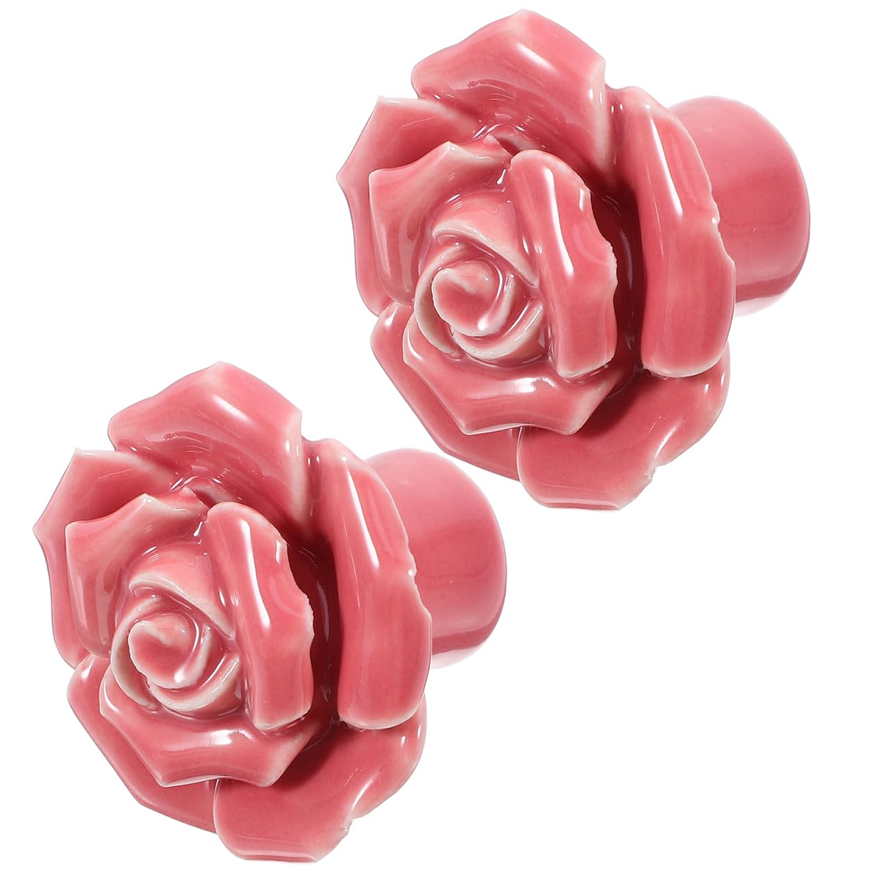 BESPORTBLE 2pcs Pink Dresser Knobs Pink Drawer Knobs Drawer Tall Dresser Door Knob Cabinet for Ceramic Door, Retro Ceramic