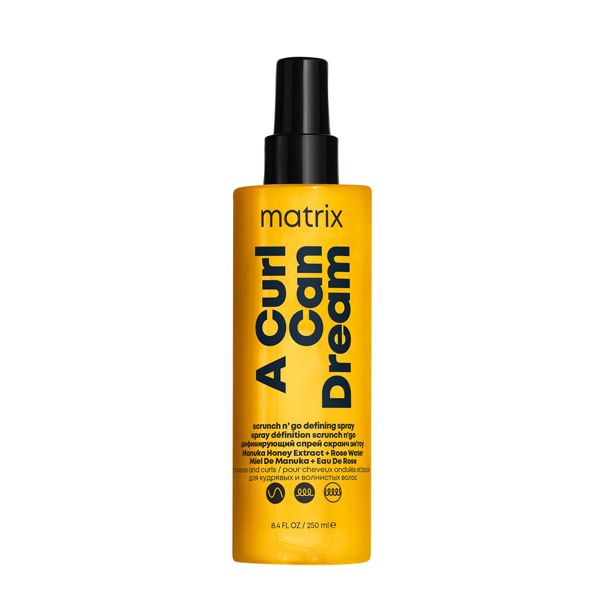 Matrix A Curl Can Dream Scrunch and Go Leave-In Treatment for Waves, Anti-Frizz and heat protection, weightless definition 250ml