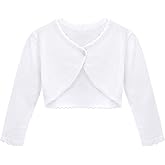Lilax Baby Girls' Long Sleeve Cardigan Shrug, Button Closure Knitted Bolero