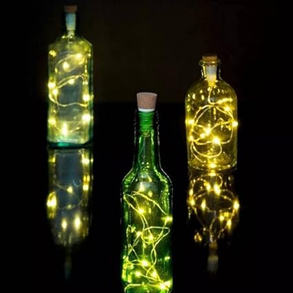 Tomtopp 2M Light String 20 LED Cork Stopper Lamp Copper Light Party Decor (Warm White, 2.0)