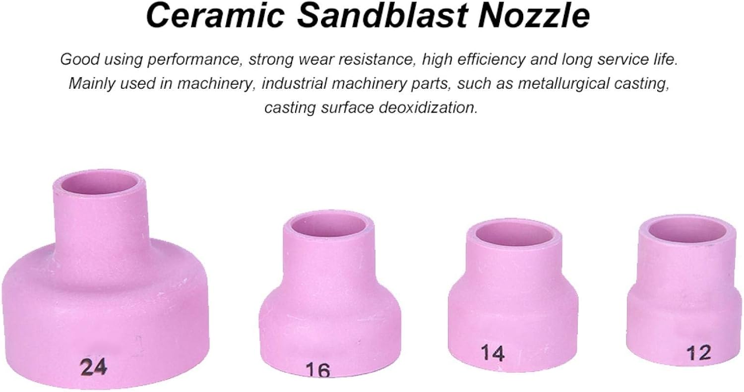 Ceramic Welding Cup, Ceramic Sandblast Nozzle Alumina Sand Blasting Ceramic Nozzle Cups Welding Equipment - - 