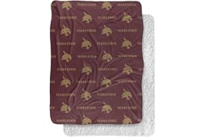 LOGOVISION Texas State University Blanket, 60"x80" Logo Pattern Silky Touch Sherpa Back Super Soft Throw Blanket
