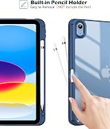 ProCase iPad 11 11-inch 10.9-inch Case 2025 2022 Pencil Holder Clear Back Navy view 3