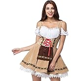 GRAJTCIN Womens Oktoberfest Costume, Velvet German Bavarian Dress for Halloween Carnival