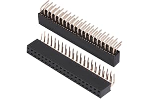 Bewinner 3pcs 2 x 20 Pins 2.54mm Pitch Female Pin Header - Stable Electric Current and Transmit Performance - Right Angle Pin Headers for/PCB Board