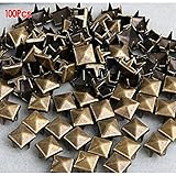 LUQUAN 100 Pcs. 8.00 Mm. Brass Glam Pyramid Studs Nailheads
