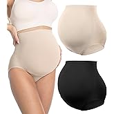HOFISH Maternity Support Underwear for Women No Show Seamless Pregnancy Compression Shapewear Over Bump