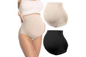 HOFISH Maternity Support Underwear for Women No Show Seamless Pregnancy Compression Shapewear Over Bump
