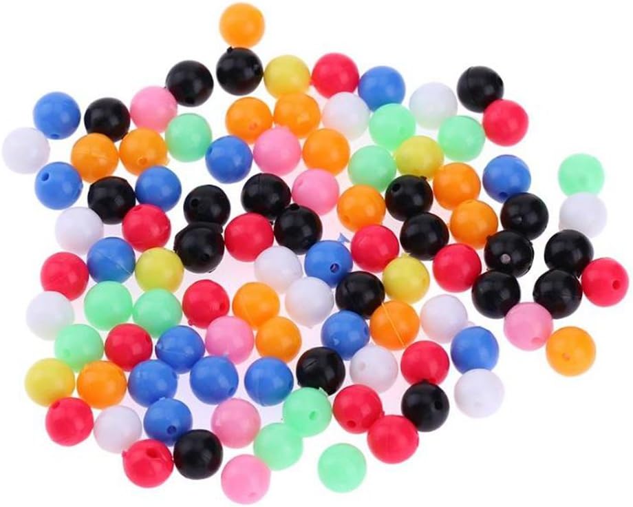 NewShot Multi Coloured Beads for Fishing. Ideal for Rigs Sea, Boat and Beach Fishing(100 of Pack) (6mm)