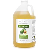 velona Avocado Oil - 1 Gallon / 128 fl oz, Expeller Pressed | Hexane Free Oil for Skin, Hair &amp; Massage Routines.