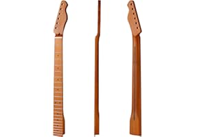 FENDIROCIK 22fret Yellowish Matte 9.5" Electric Guitar Neck TL Canadian Roasted Maple Electric Guitar Neck, Cow Bone Nut