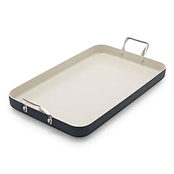 GreenPan 18" x 11" Double Burner Griddle Pan, Hard