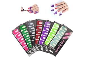 EBANKU Nail Polish Protector, 7 Sheets 70 Piece Disposable Peel Off Sticker U-Shape Tape for Nail Art Painting, Soft Plastic Nail Art Protector Spill-Proof Stickers Stamping Manicure Tool