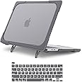 MOSISO Compatible with MacBook Pro 13 inch Case 2025 2024 2023 2022 2021 2020 M2 M1 A2338 A2289 A2251, Protective Heavy Duty Plastic Hard Shell Case with Fold Kickstand & Keyboard Cover, Gray