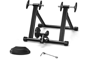 GYMAX Magnetic Bike Trainer Stand, Folding Stationary Bicycle Stand for Indoor Riding Exercise with Dual-Lock System, Quick R