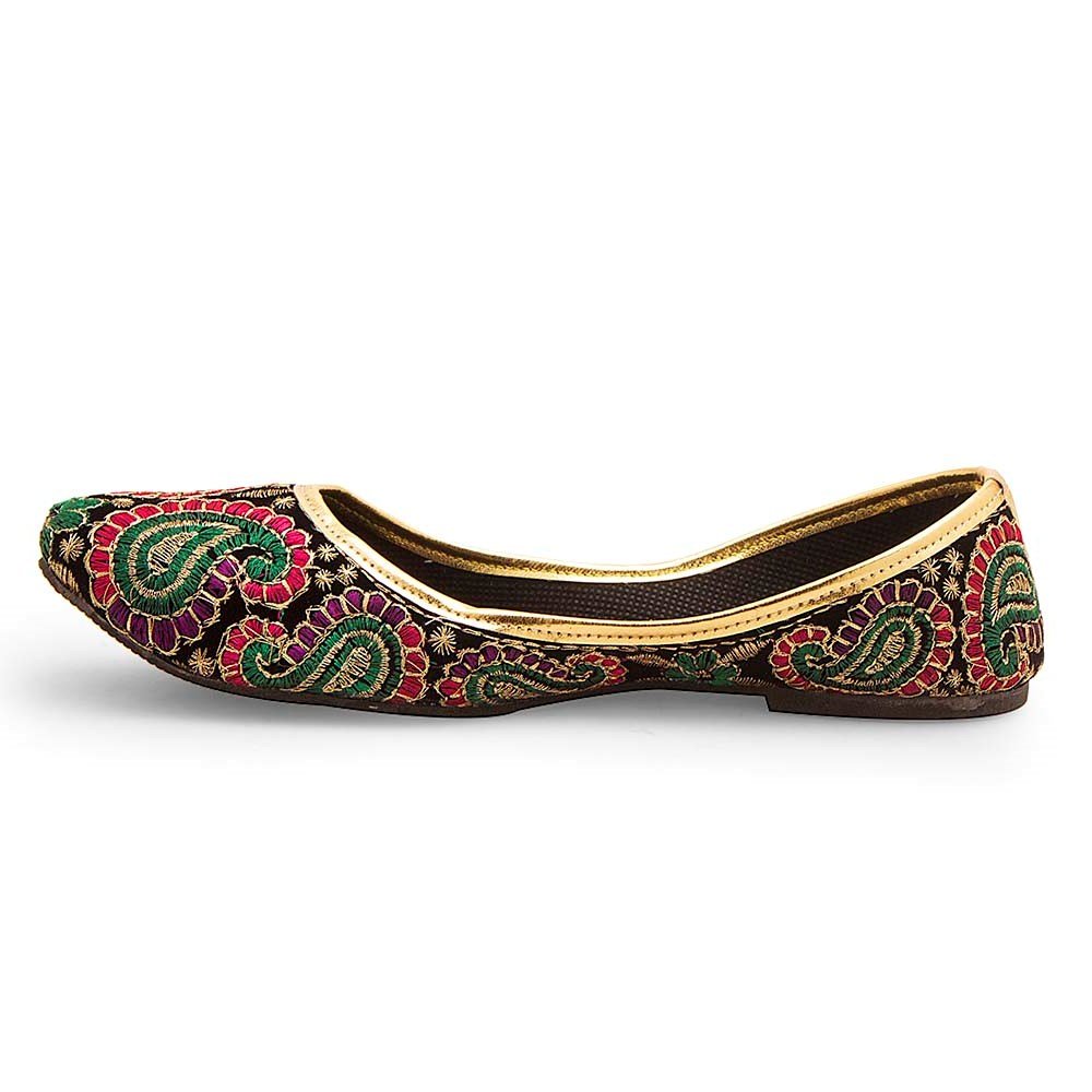 kalakarindia women parti wear wmo311 velvet mojaris