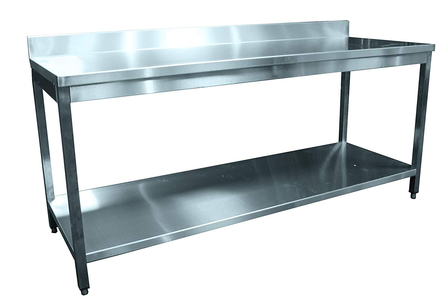 Custom Stainless Steel Work Table with Under Shelf & Back Splash (Size