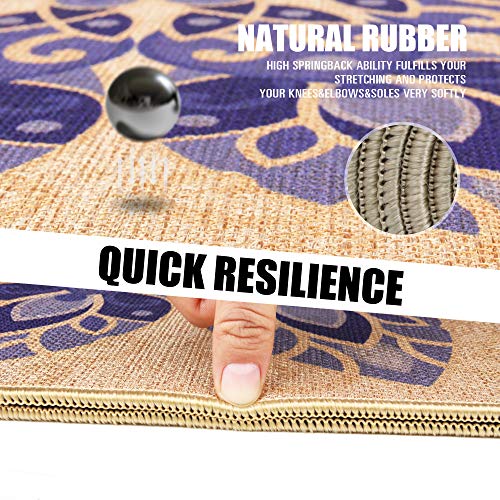 AIMERDAY Jute Yoga Mat 5mm Thick Non Slip Eco Friendly 72 Inch Extra 