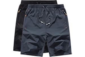 XiaoLongRen Boys Lightweight Athletic Running Shorts Quick Dry Workout Shorts for Gym Shorts Hiking with Zipper Pockets