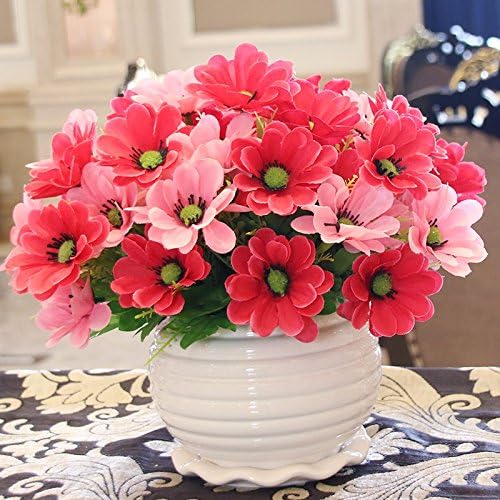 LVLIDAN Flora Artificial Flowers Home Accessories in pots arrangement Silk Set Decoration Pink