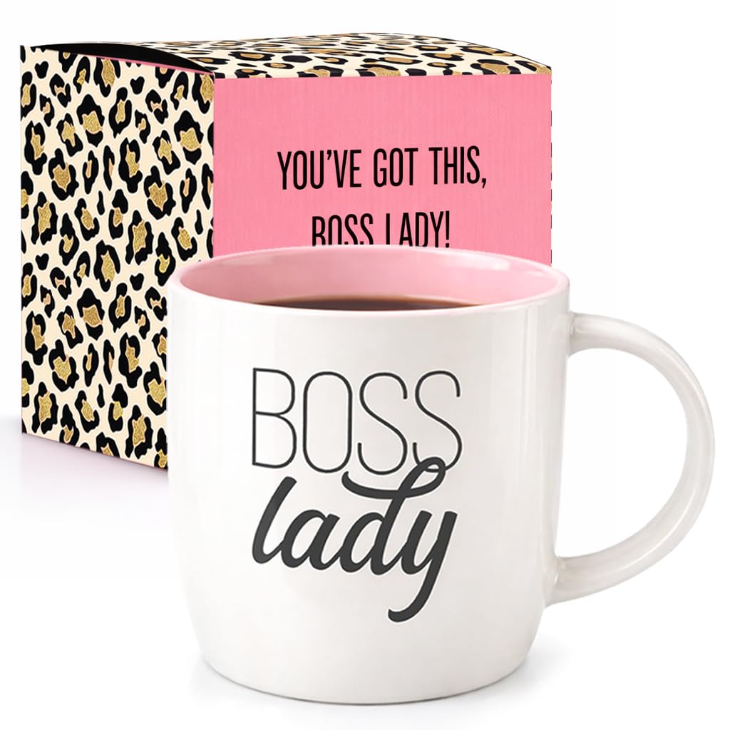 Triple Gifffted Boss Lady Gifts for Women, Valentines Day, Her Birthday, Christmas, Mothers Day Presents, Coffee Mug Cup Gift for Sister, Mom, Boss, Girlfriend