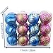 Valery Madelyn 24ct 70mm Regal Peacock Shatterproof Christmas Ball Ornaments Decoration, 7cm/2.75inch,24 Pcs Metal Hooks Included