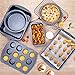 Nonstick Bakeware Set, 6-Pieces Set, Stylish and versatile Bakeware Set with 12-Cup Muffin Pan, Loaf Pan, 2 Round Cake Pans, Roasting Pan,Cookie Sheet, Kitchen Baking Tools. Navy Blue