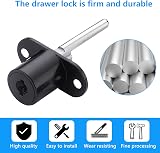 ZHIQIN 2-Piece Cabinet Plunger Drawer Lock for Wardrobe Black view 5