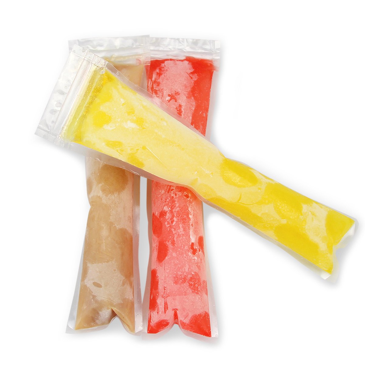 Ohomr 150pcs Popsicle Mold Bags with 5 Free Popsicle Holder and Folding Funnel for Freezing DIY Ice Candy Fruit Juice Snack Yogurt Pop Pouch