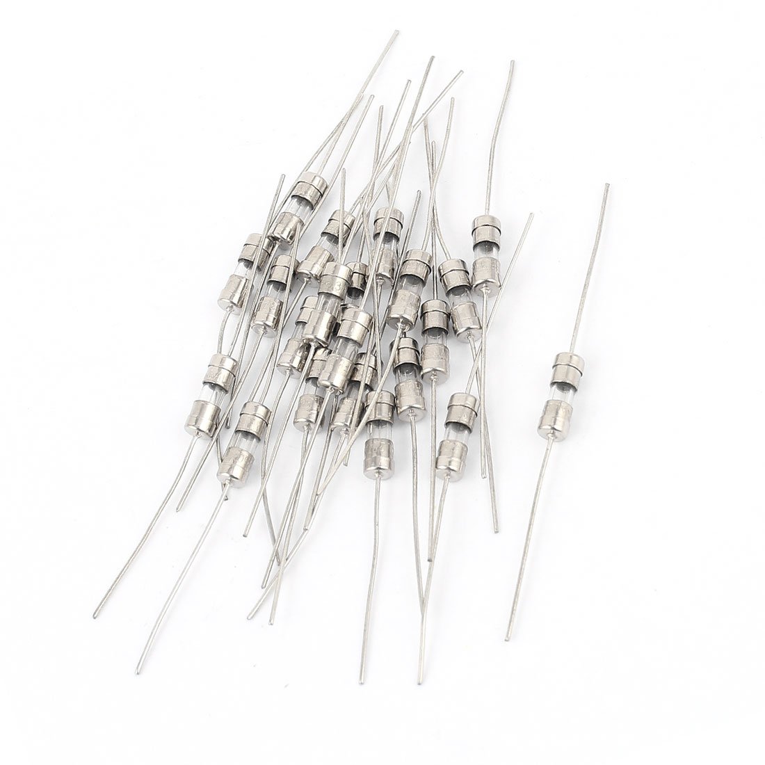 sourcingmap 20pcs AC 250V 6.3A 4x11mm Fast-blow Acting Axial Lead Glass Fuse